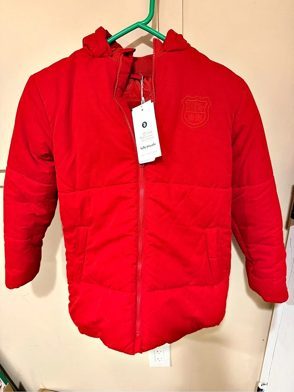 Tutto Piccolo Red Hooded Puffer Parka Coat Kids Size 12 NWT